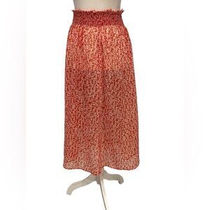 sezane Floral Red Women's Skirt Size:M